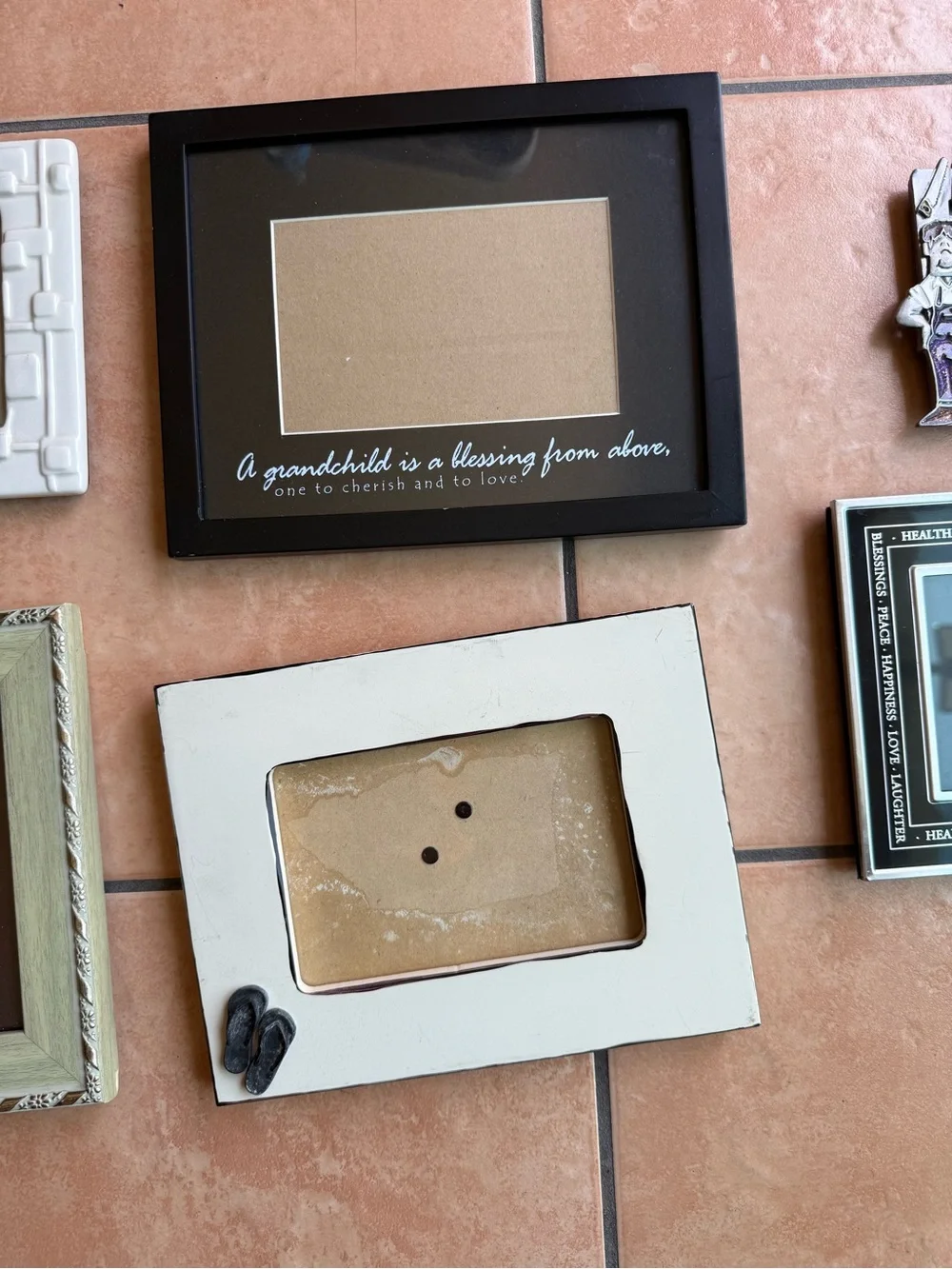 Assorted Decorative Photo Frames - White, Black, Cream & Silver Accents